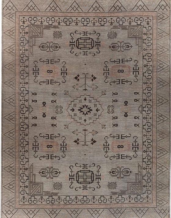 Khotan Hand Knotted Wool Rug