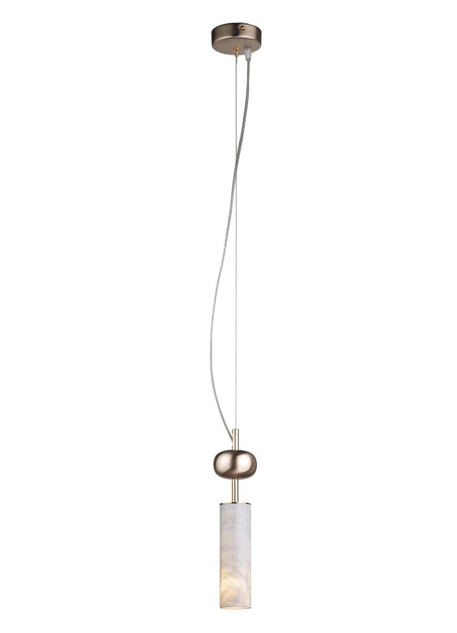 Carrara Marble Pendant Light with Soft Gold Finish