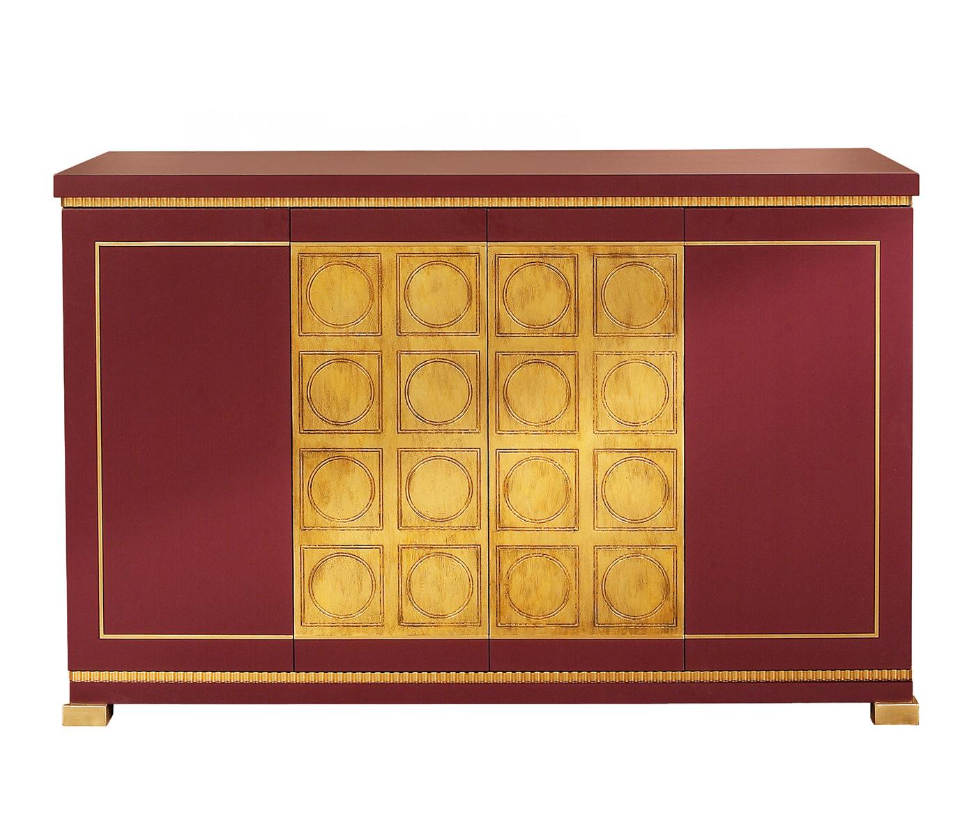 Gold Leaf Sideboard with Lacquered Panels