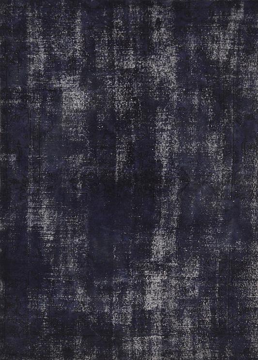 Navy Blue Hand Woven Vintage Rug