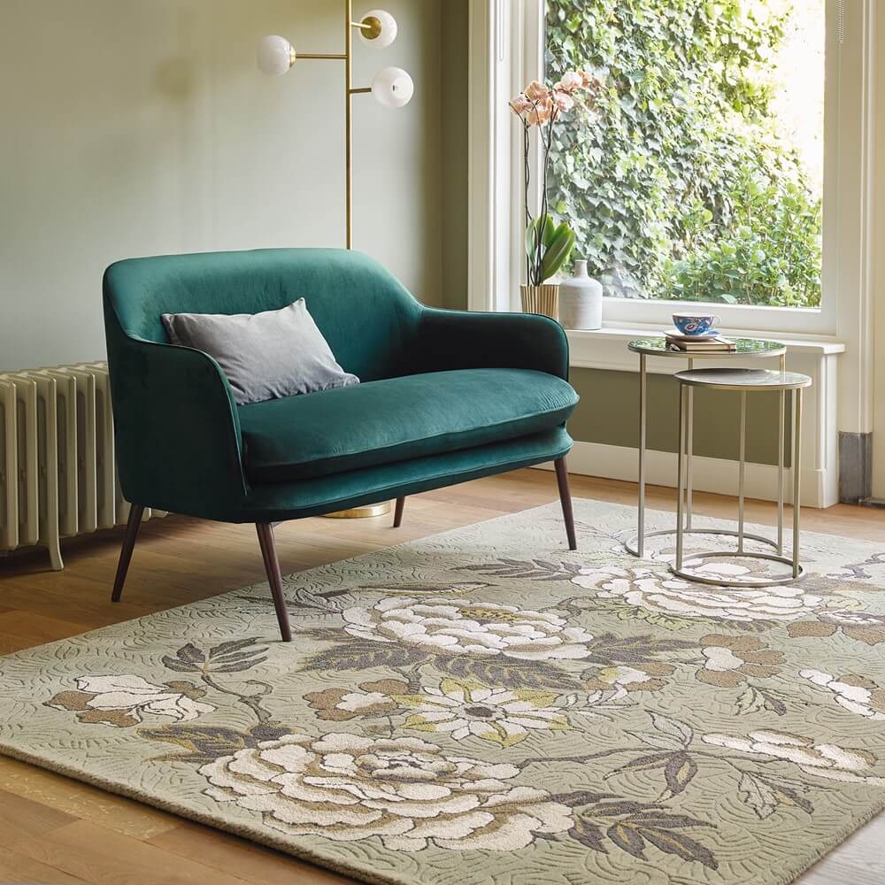 Floral Wool & Viscose Rug