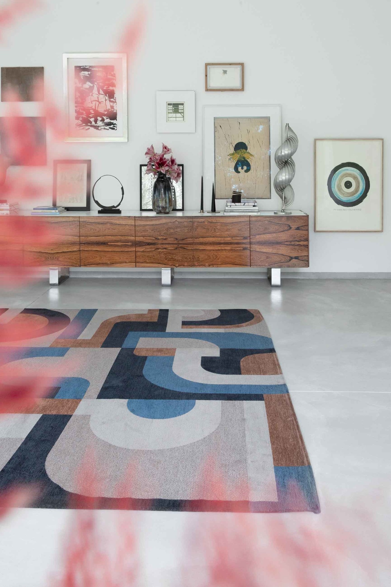 Geometric Blue Flatwoven Rug