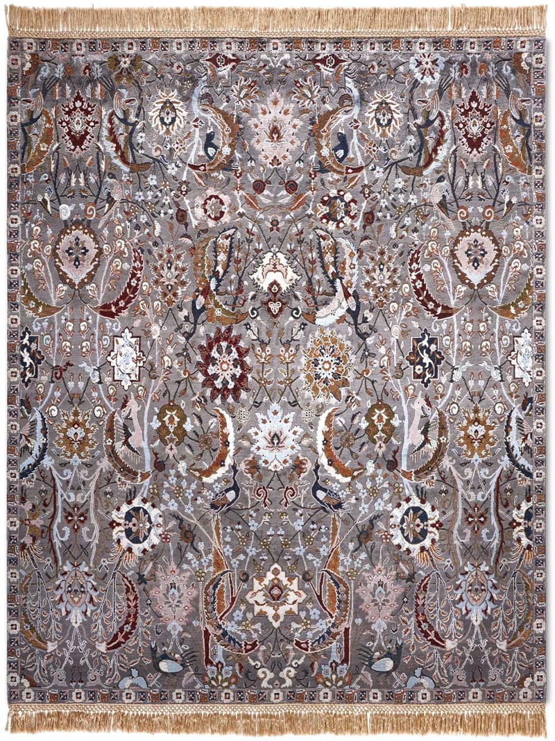 Kerman Charcoal Hand-Woven Rug ☞ Size: 140 x 210 cm