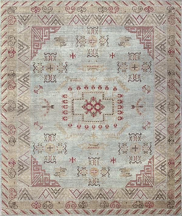 Khotan Hand Knotted Wool Rug