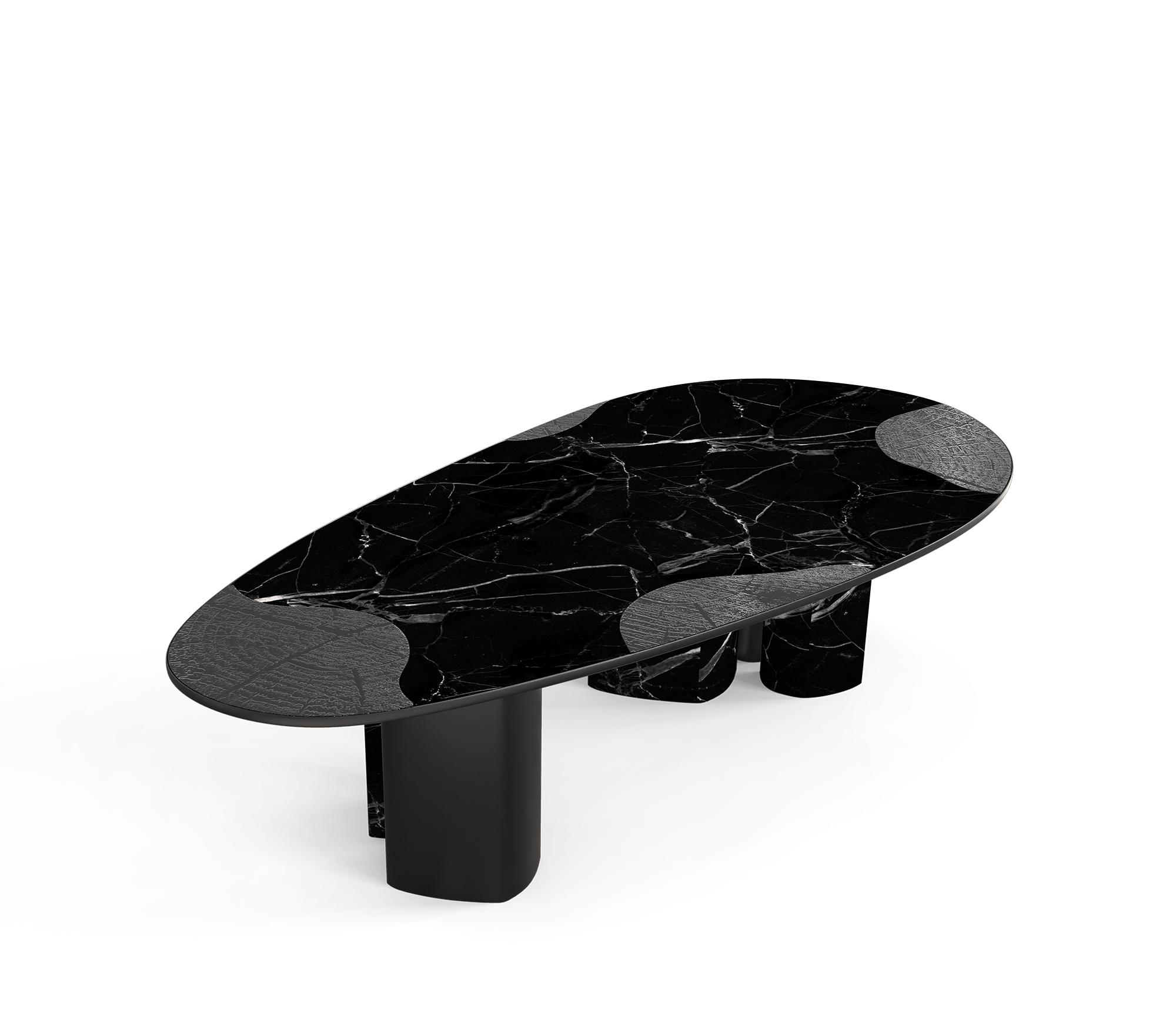 Athena Nero Marble & Onyx Dining Table