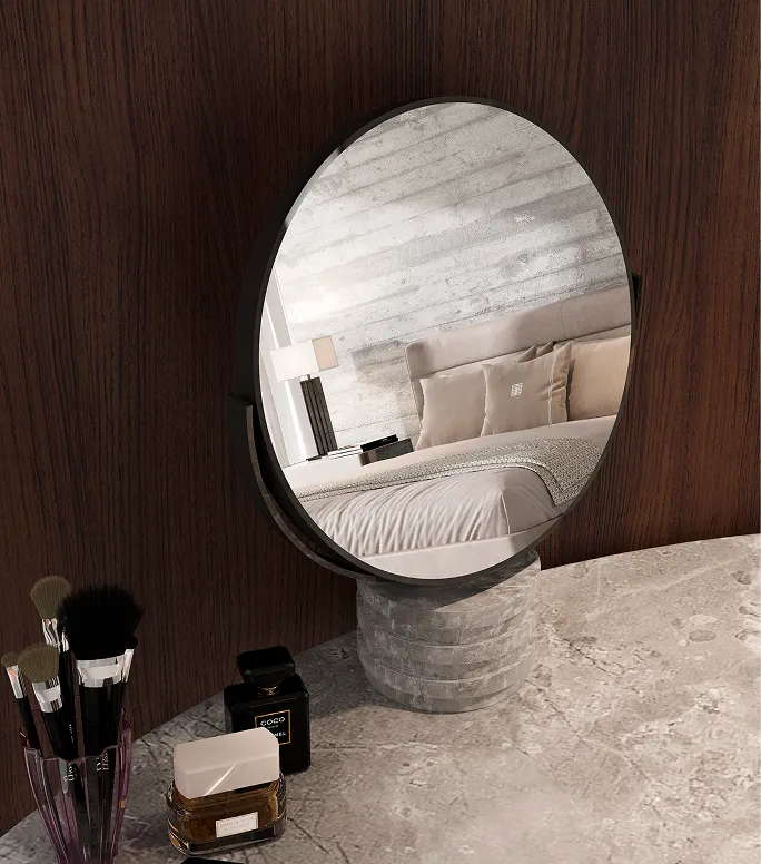 Table Mirror with Marble Base