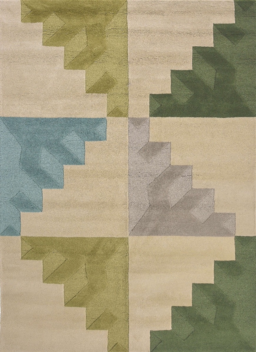 Geometric Multicolour Wool Rug