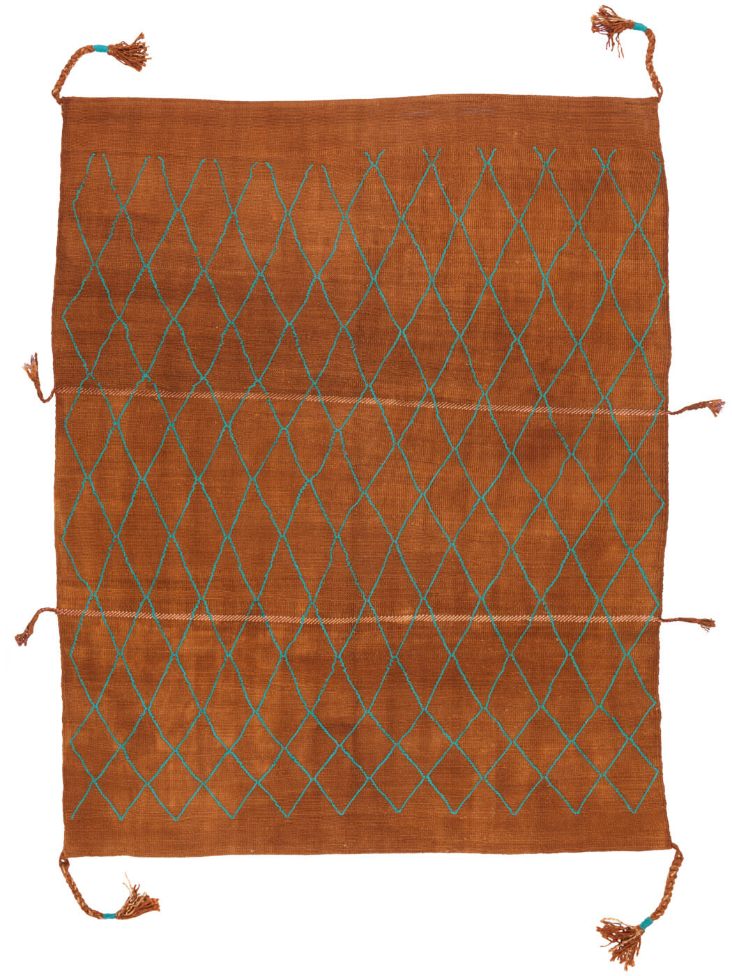 Tribal Hand-Woven Brown; Orange Rug