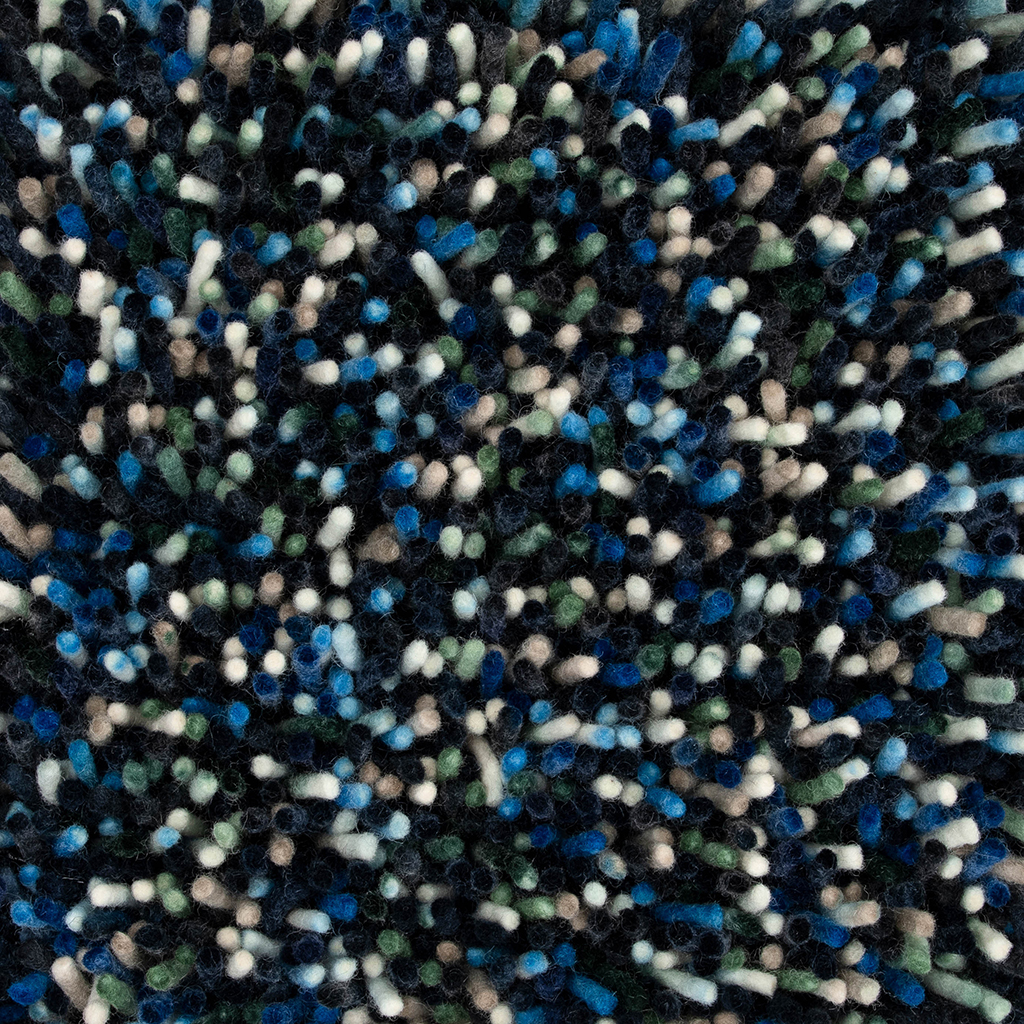 Blue Shag Felted Rug