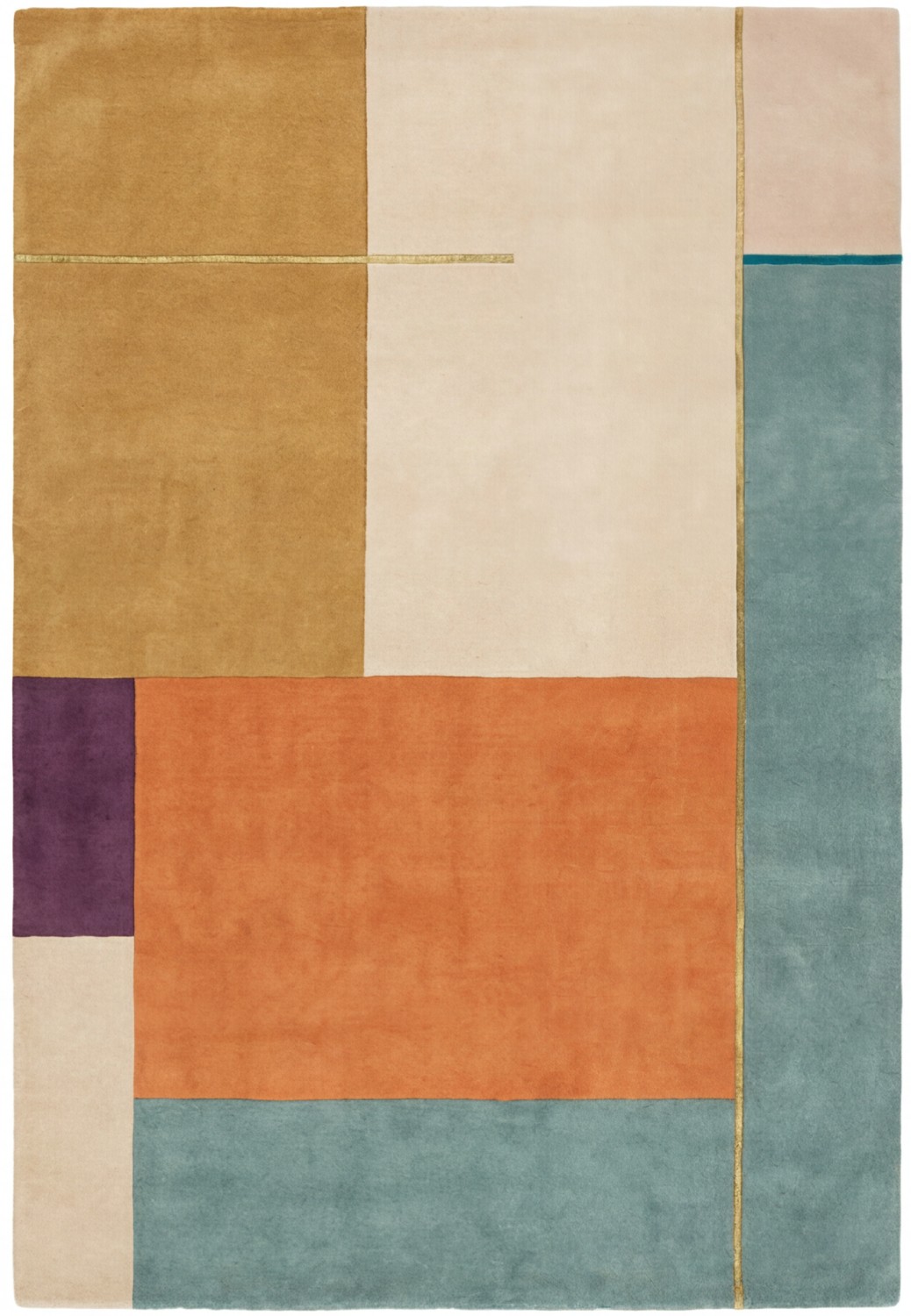 Warm Blocks Handcrafted Rug