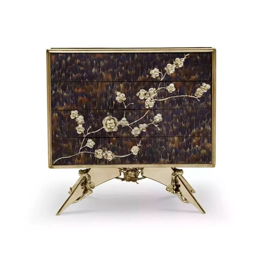 Mirage Purple Feather Nightstand