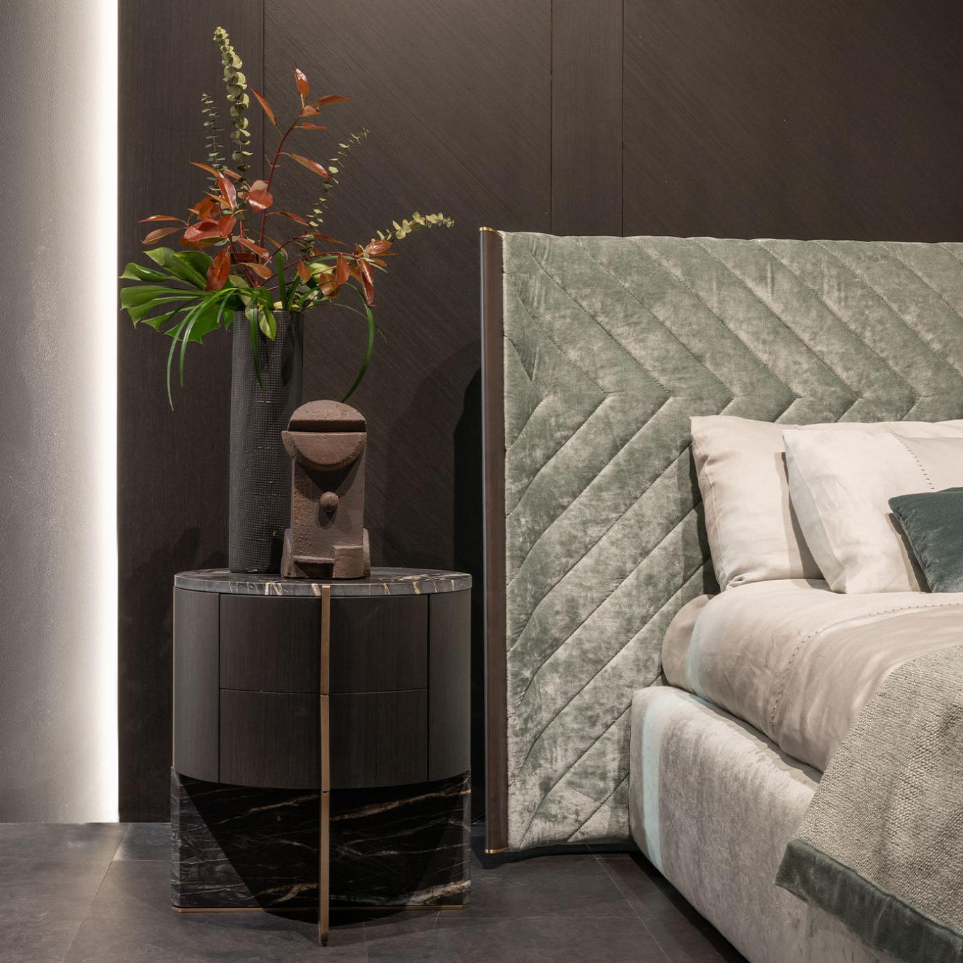 Adam Marble And Wood Nightstand