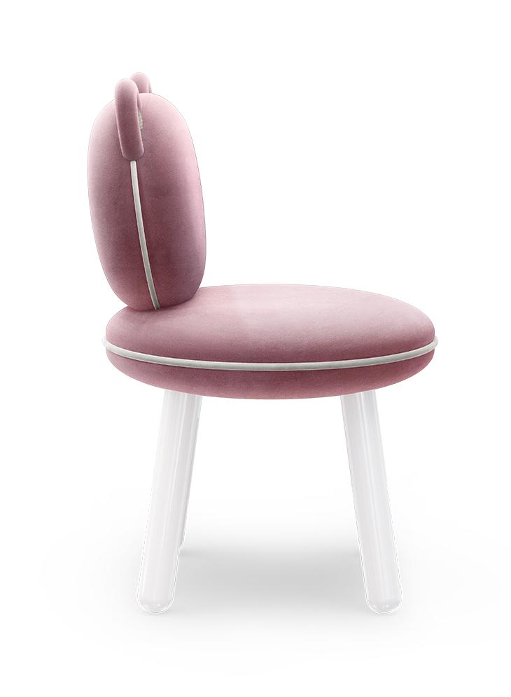 Fluffy Bear Pink Kids Chair