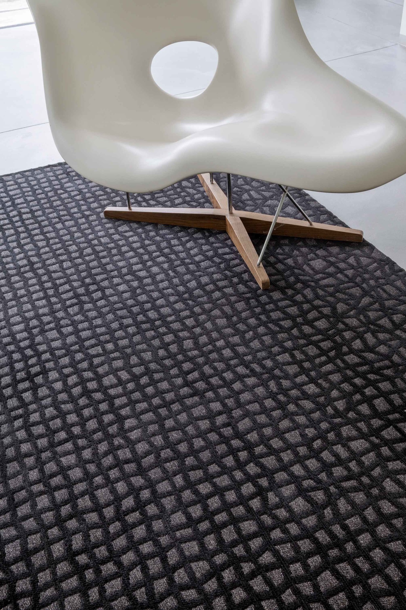 Black Checkered Flatwoven Rug