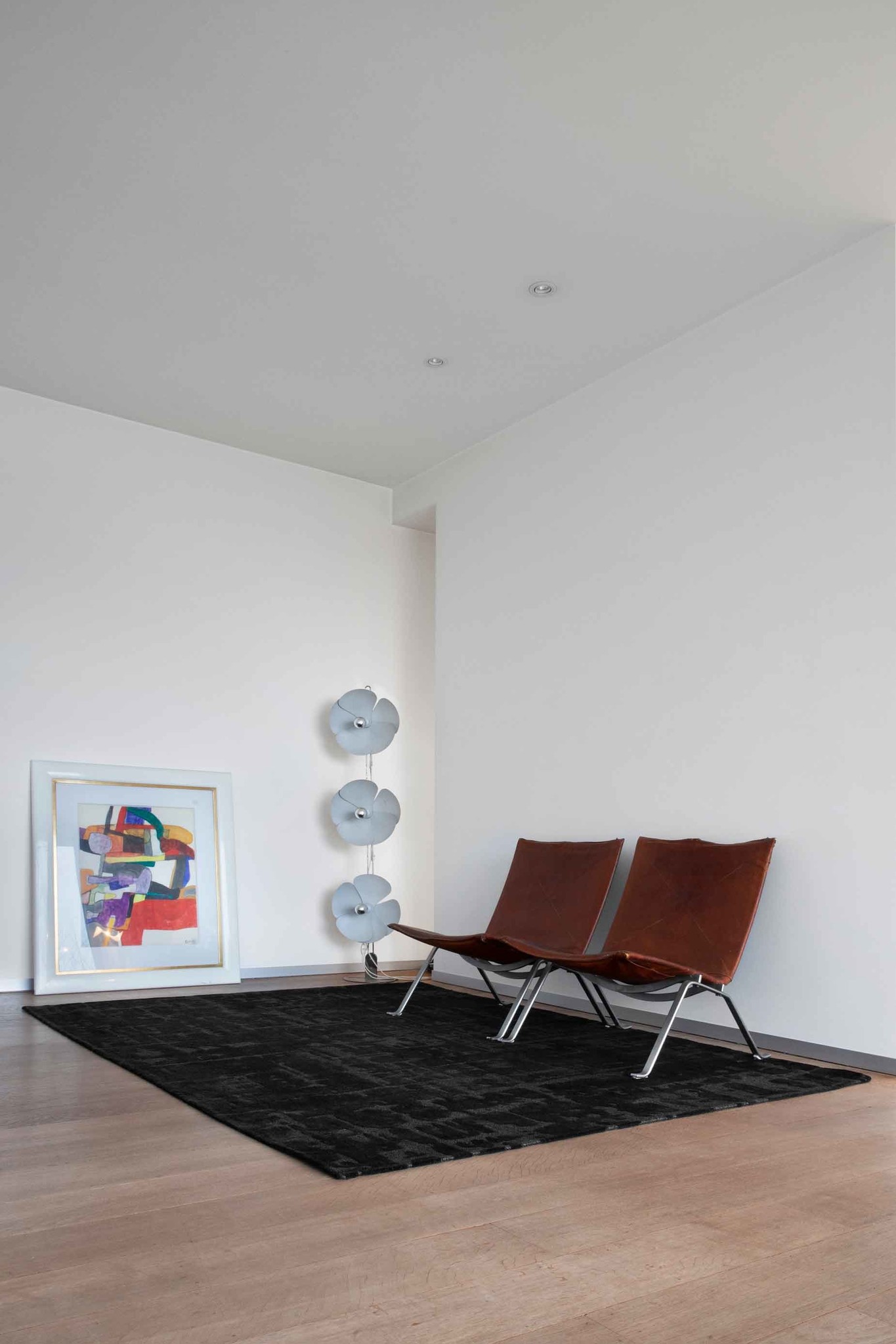 Abstract Black Belgian Rug