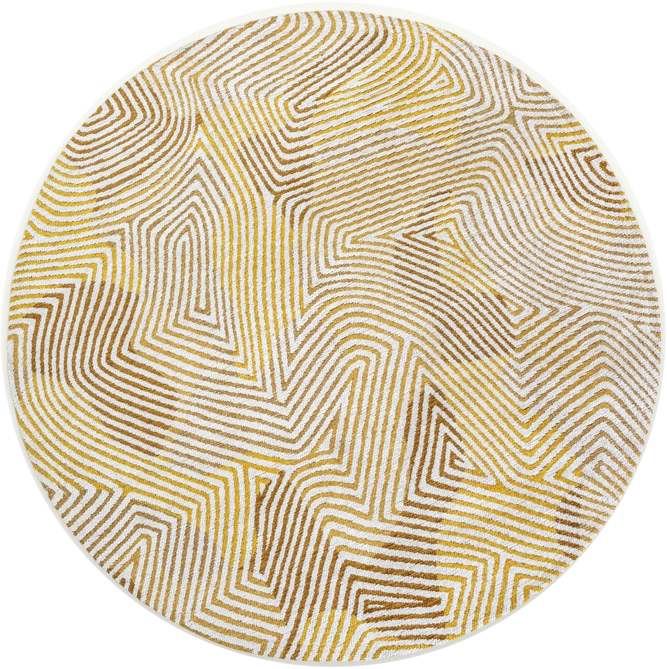 Yellow Hippy Round Rug