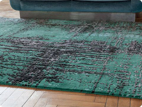 Faded Wool / Viscose Hand-Knotted Rug