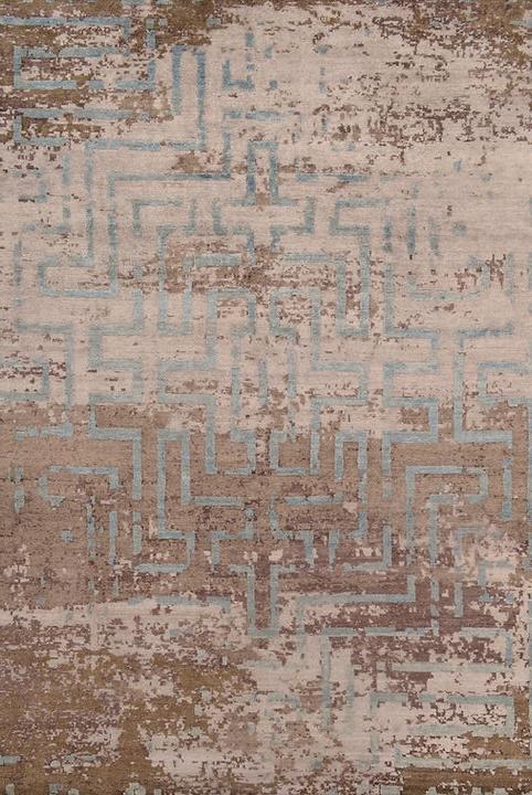 Handmade Luxury Bamboo Silk Abstract Indian Rug