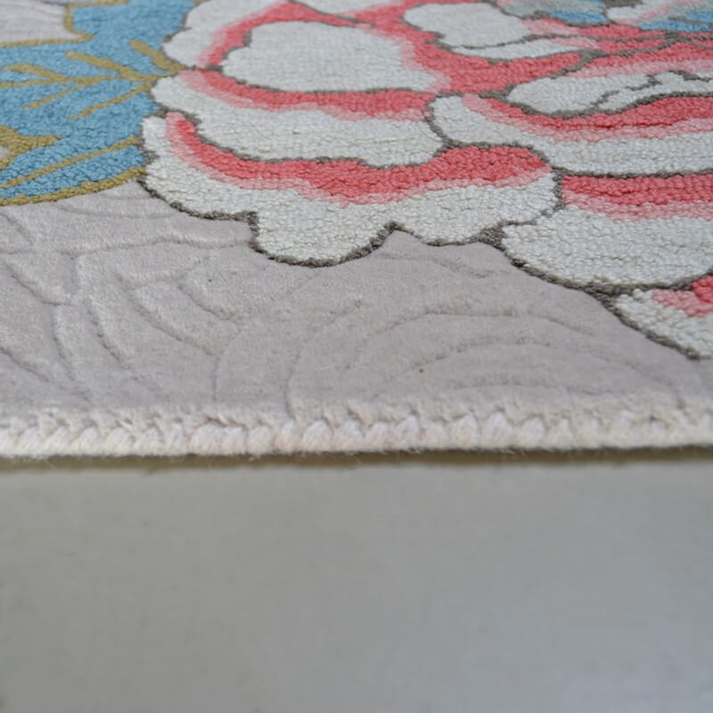 Floral Wool & Viscose Rug ☞ Size: 5' 7" x 8' (170 x 240 cm)