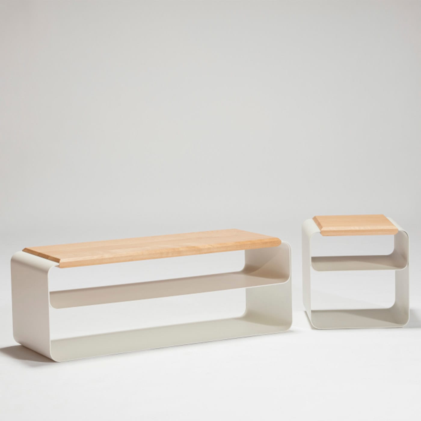 Minimalist Wood &amp; Metal Stool