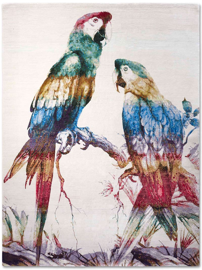Two Parrots Luxury Handmade Rug