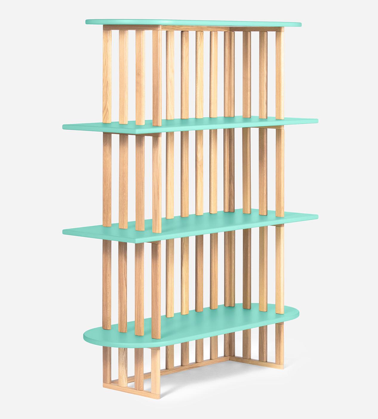Green Four-Tier Bookcase