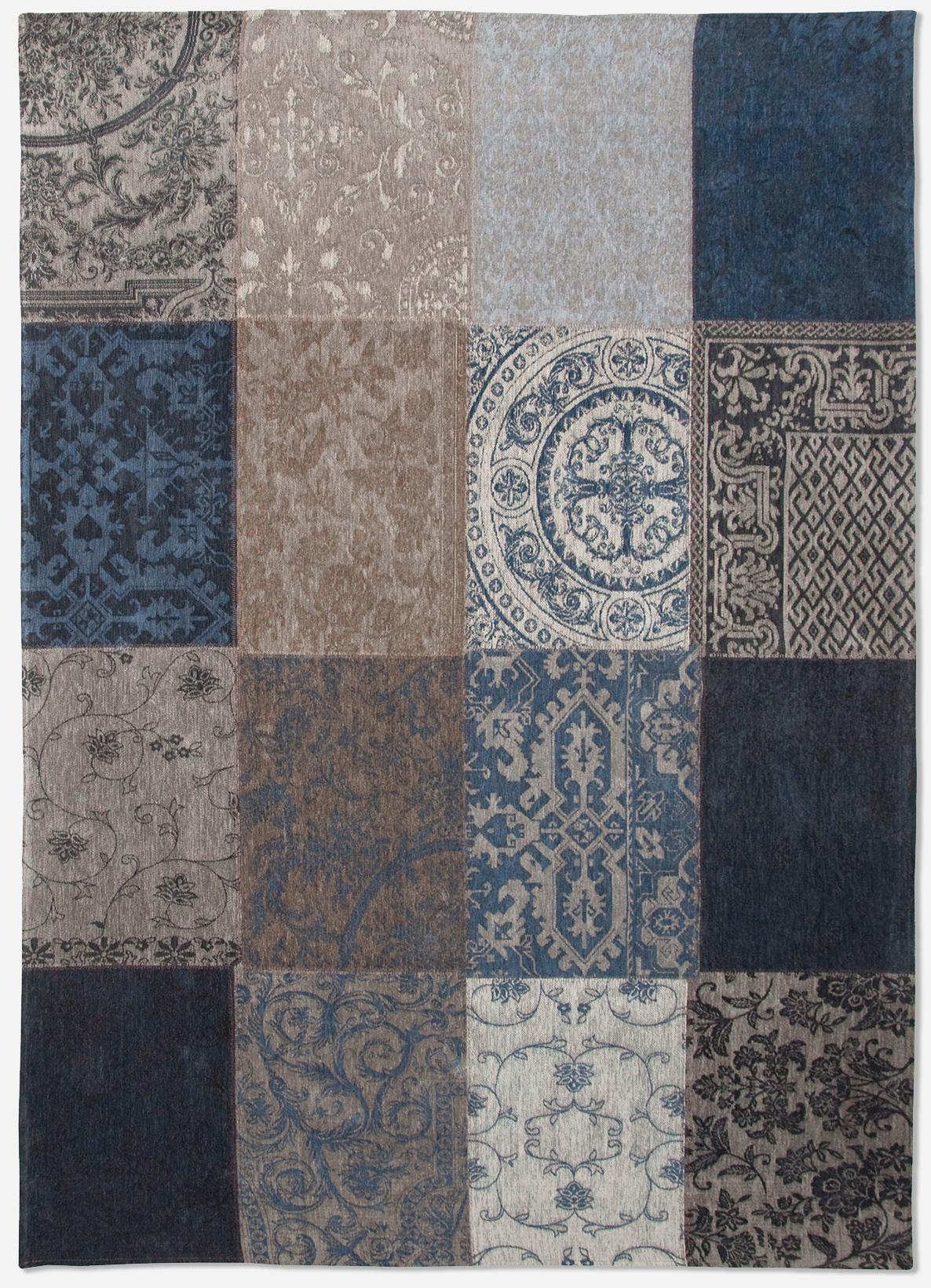 Patchwork Blue Flatwoven Rug