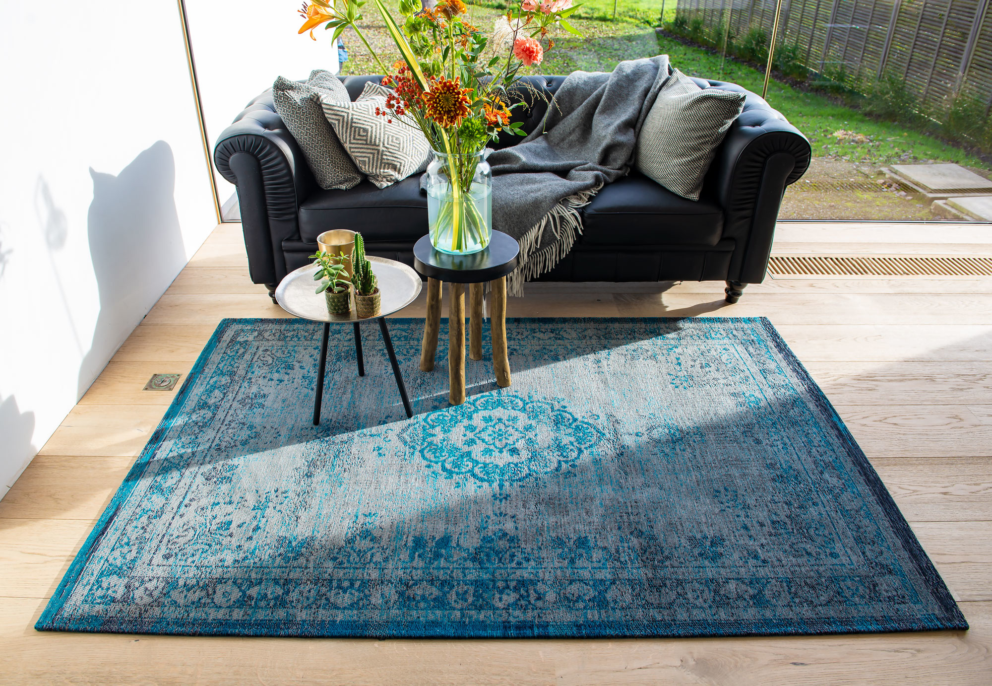 Medallion Blue Flatwoven Rug