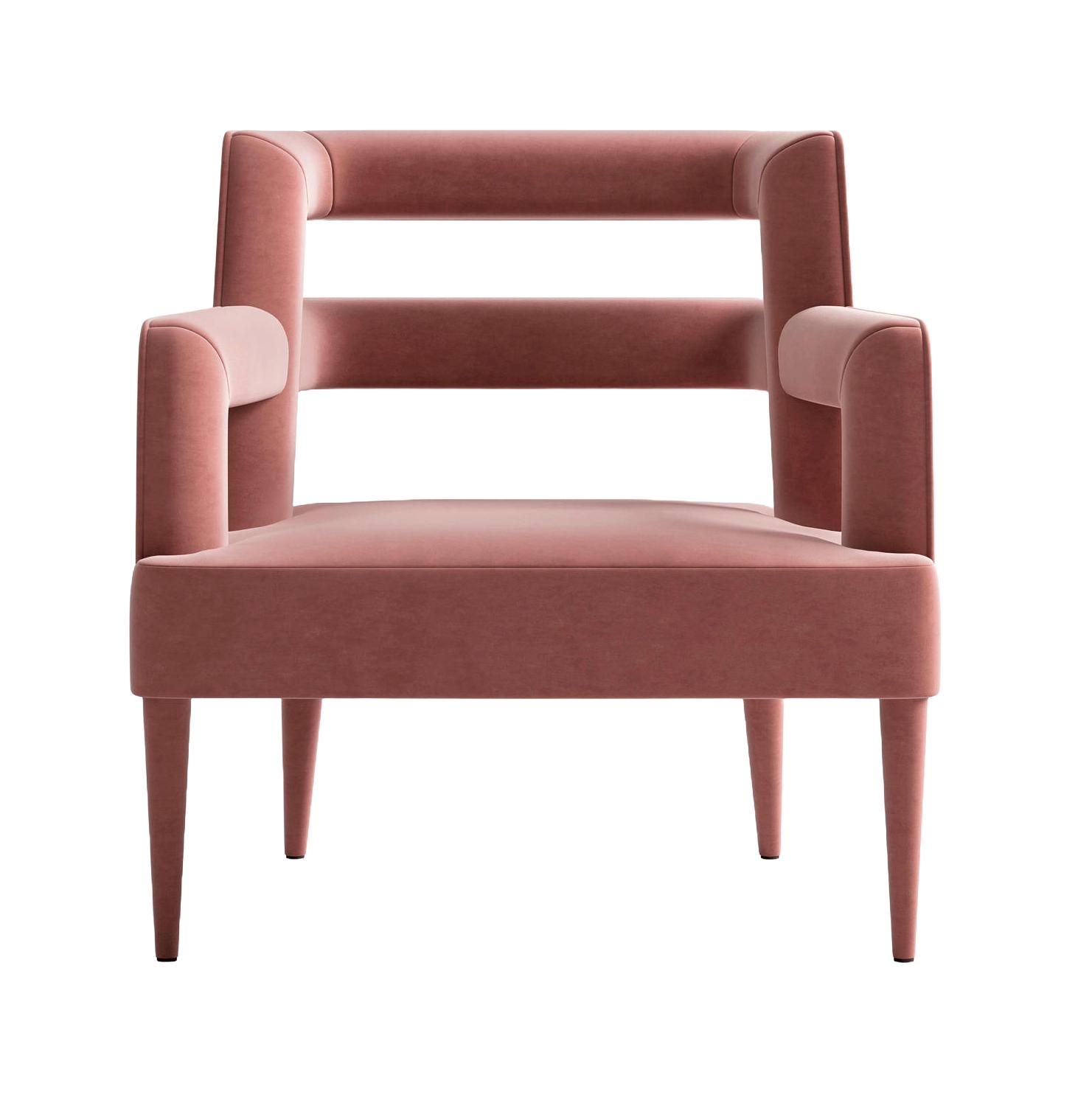 Upholstered Pink Armchair