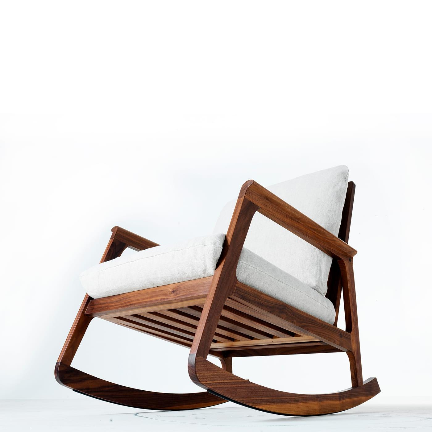 Momento Brown Rocking Chair ☞ Upholstery: Linen UNICO NF184 47