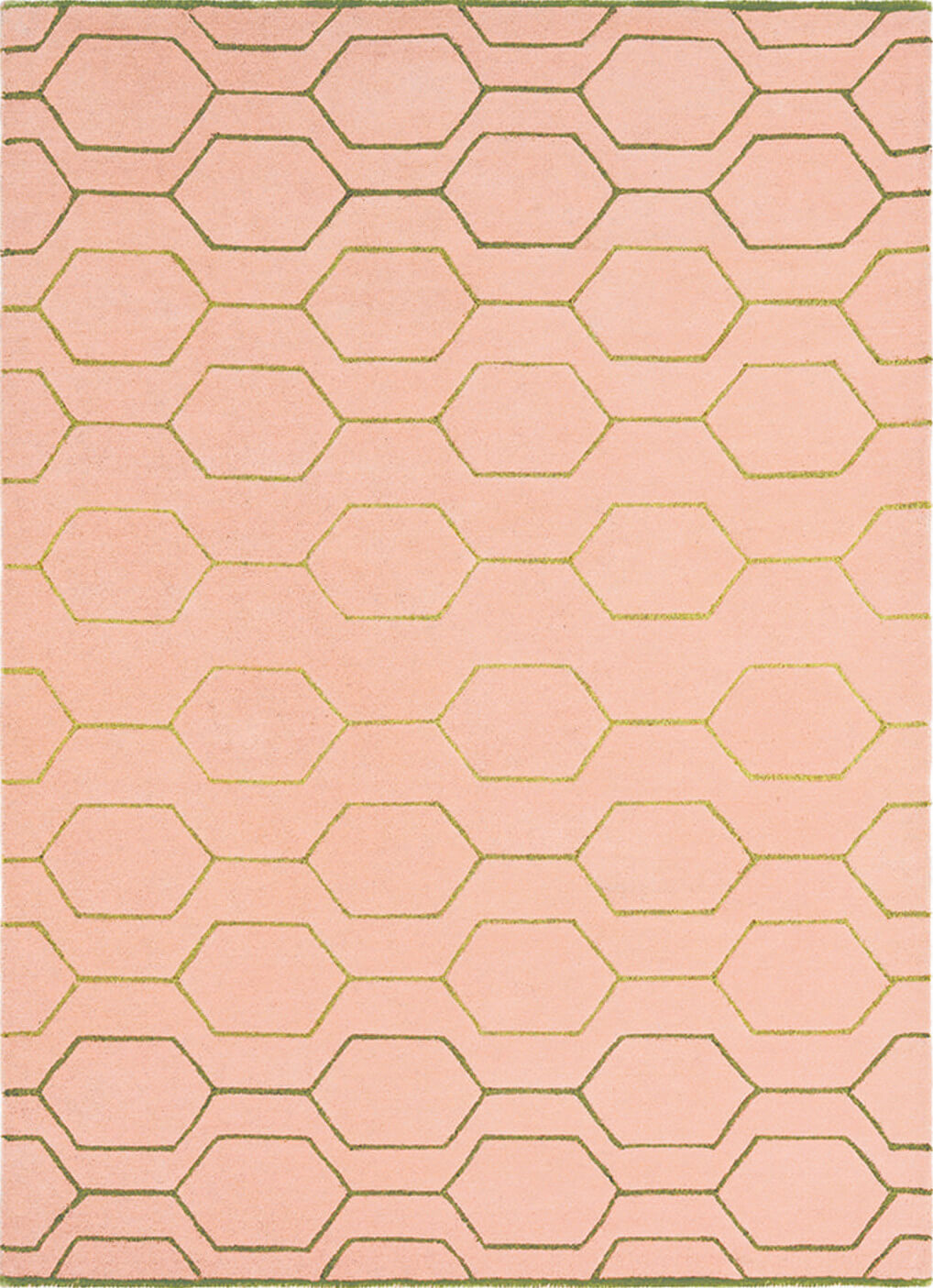 Hand-Tufted Pink Cut-Loop Pile Rug