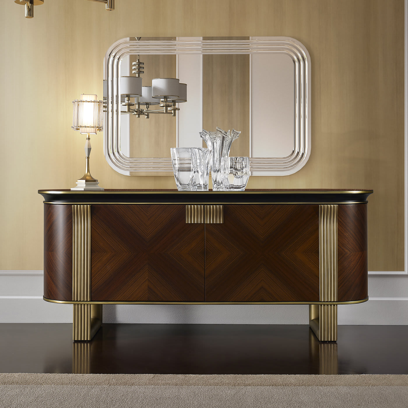 Rosewood Italian Sideboard ☞ Configuration: With Mirror