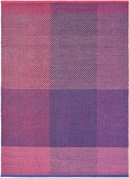 Check Burgundy Handwoven Rug