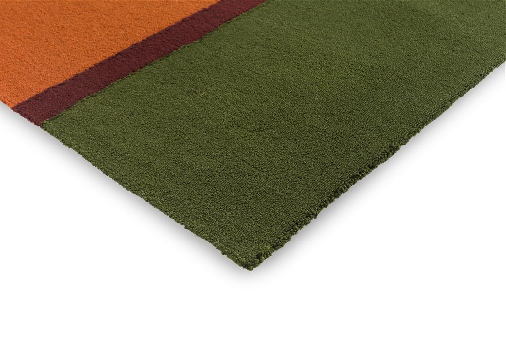 Stripe Green/Orange Outdoor Rug | Size: 8' 2