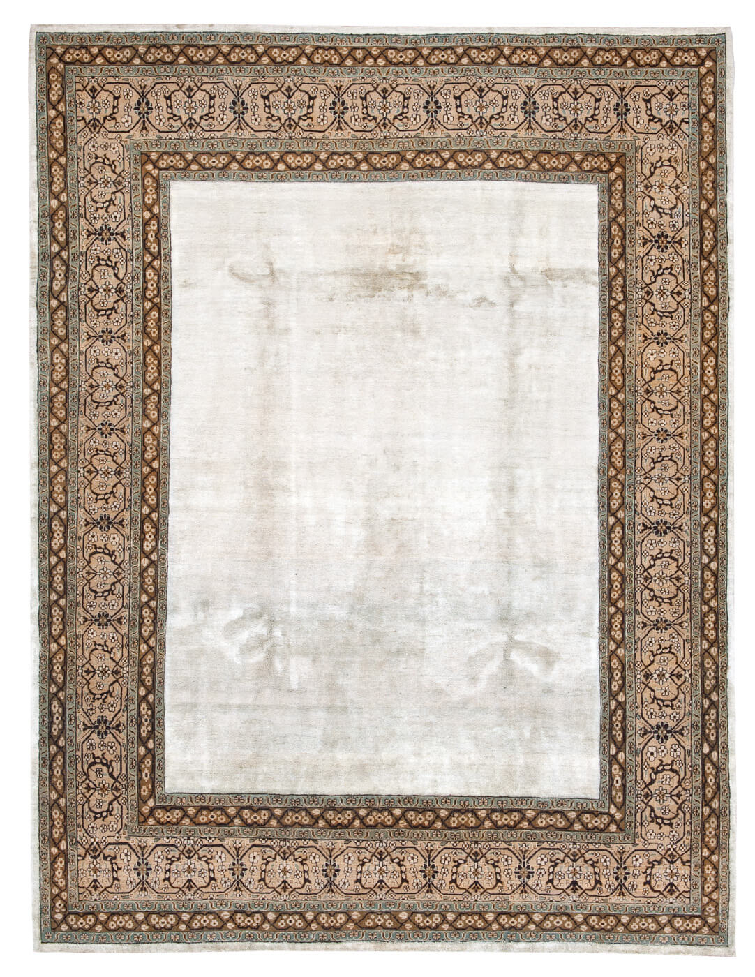 Tabriz Hand-knotted Frame Rug