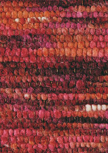 Orange Red Wool Handwoven Handmade Rug | Size: 4' 7