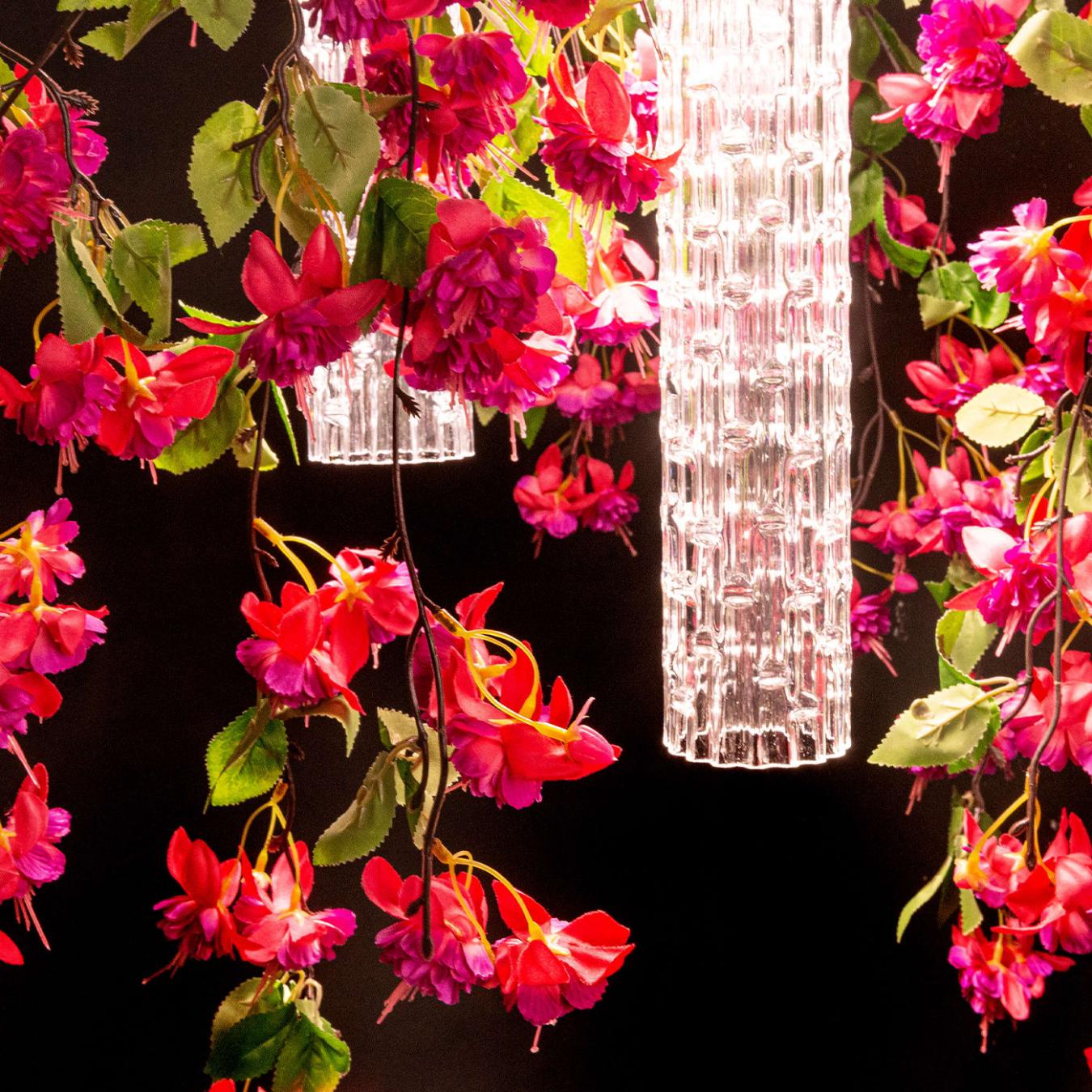 Pink Cascade Small Chandelier
