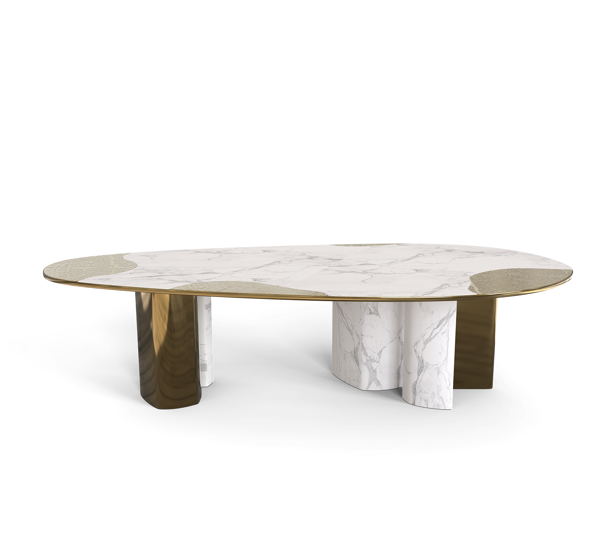 Athena Carrara Marble & Patina Dining Table