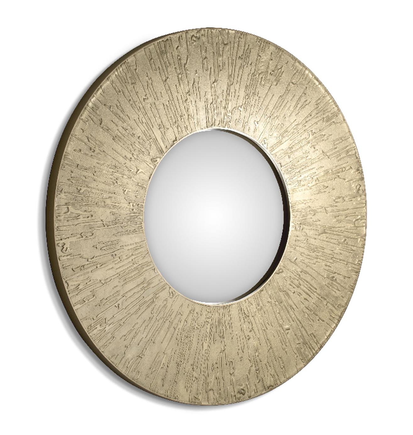 Round Brass Accent Mirror