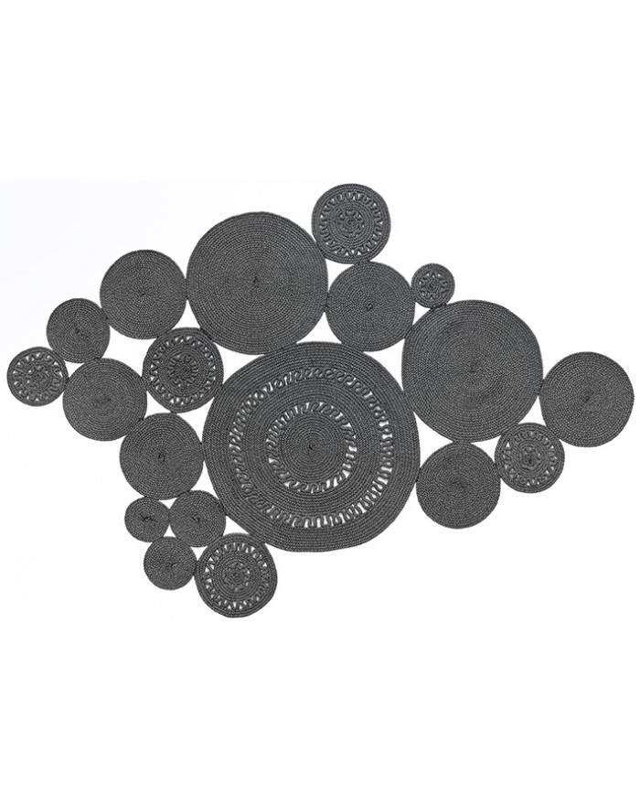 Braided Patchwork black/grey Premium Rug ☞ Size: 5' 3" x 7' 7" (160 x 230 cm)