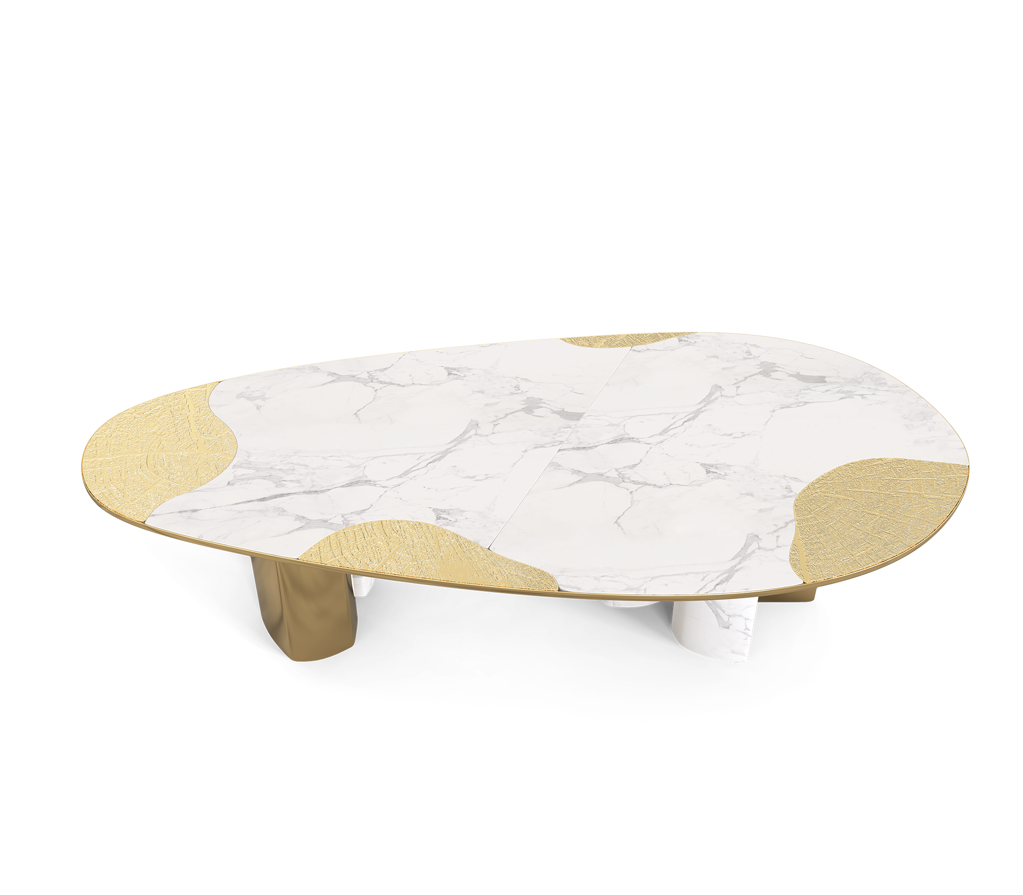 Athena Carrara Marble & Gold Dining Table