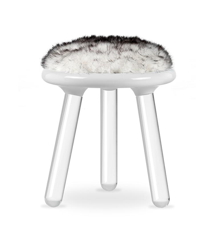 Mirage White Bear Stool