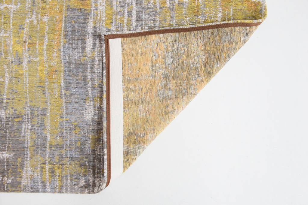 Abstract Grey / Yellow Jacquard Rug ☞ Size: 4' 7" x 6' 7" (140 x 200 cm)