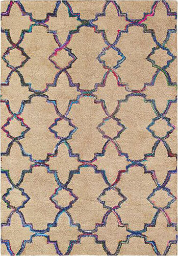 Handwoven Jute & Cotton Handmade Rug ☞ Size: 4' 7" x 6' 7" (140 x 200 cm)