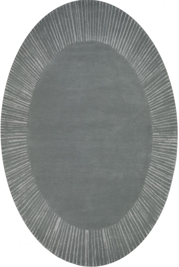 Oval Wool / Lurex Hand-Tufted Rug