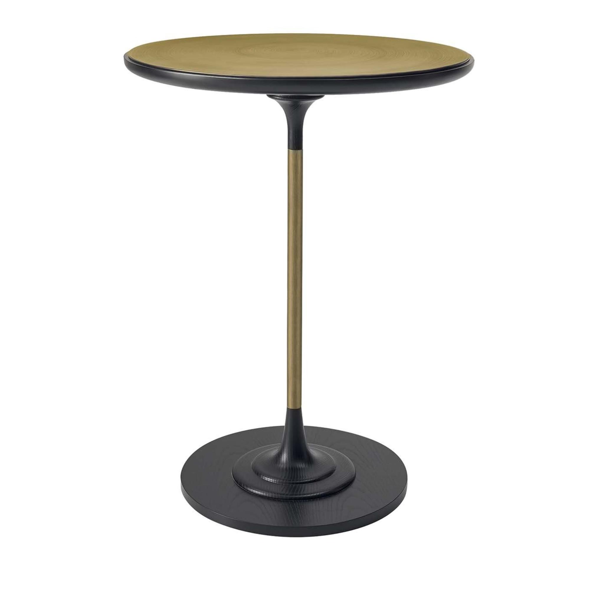 Side Table Adorned with a Brass Top