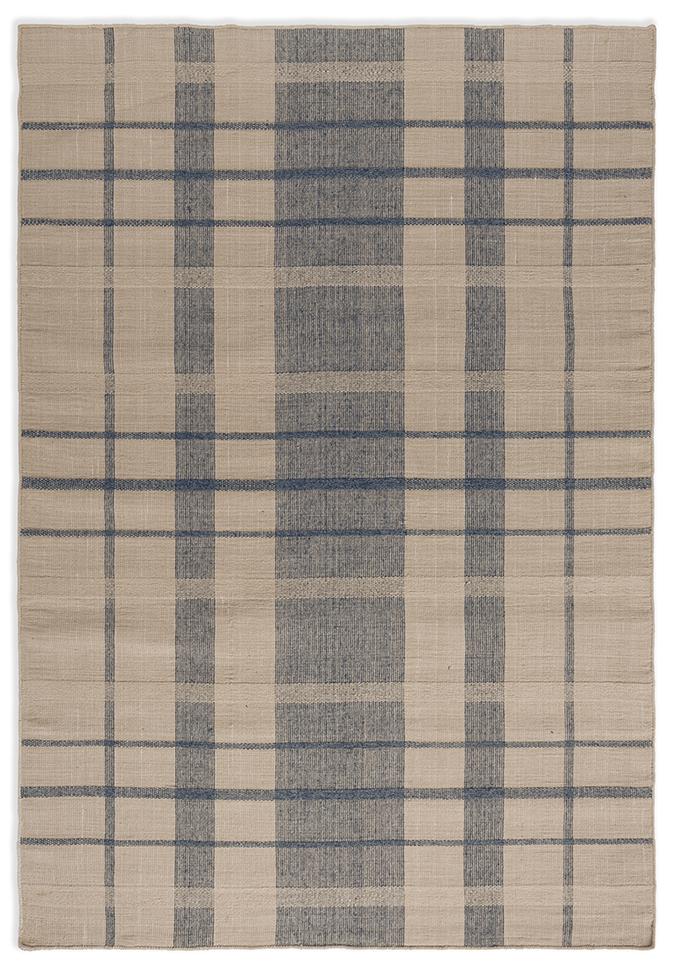 Denim Check Outdoor Rug