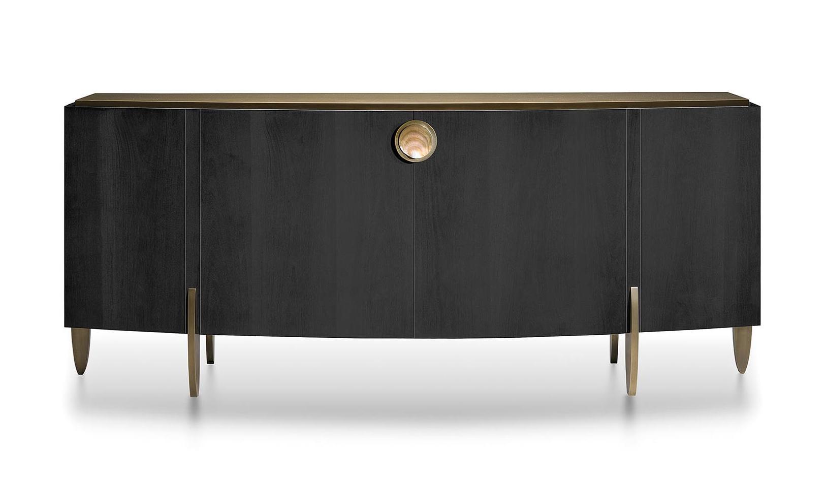 Gloss & Pearl Buffet with Bronze Legs