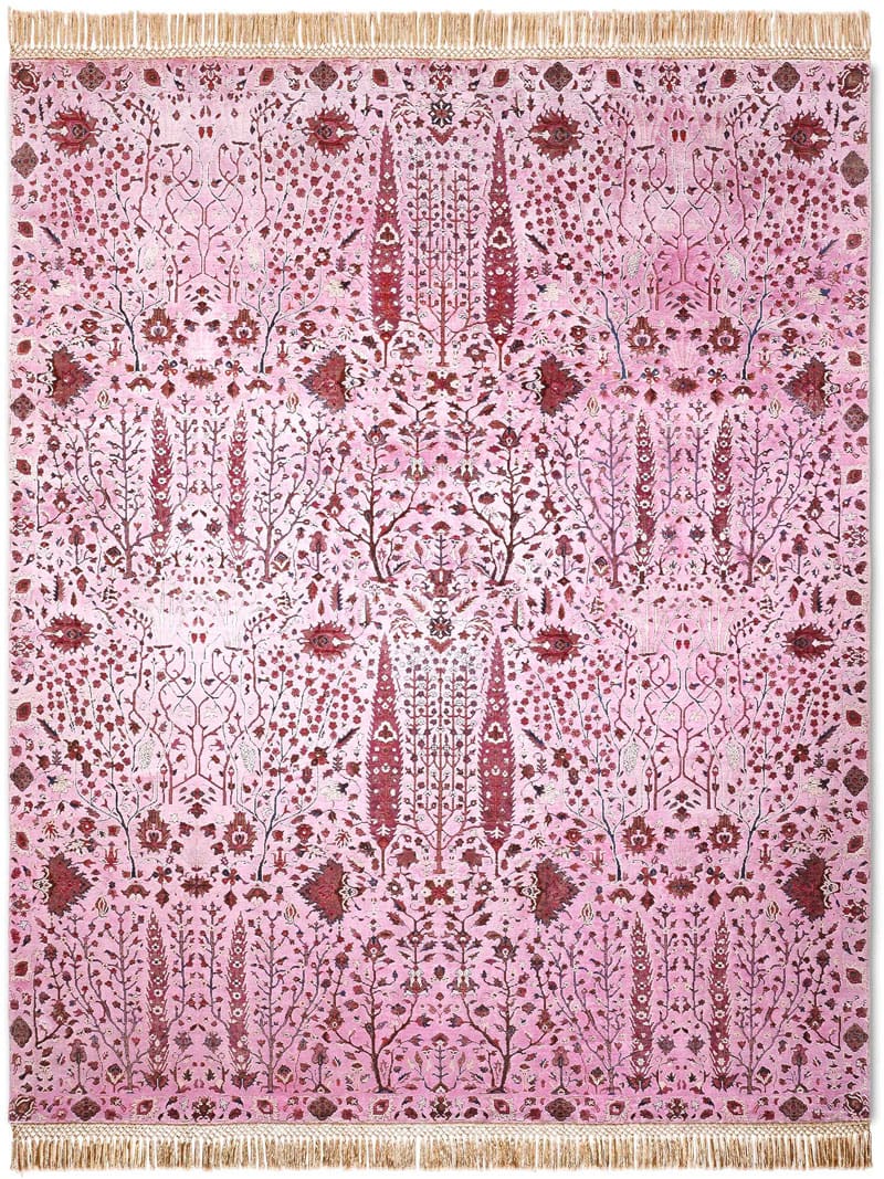 Pine Garden Pink Hand Woven Rug