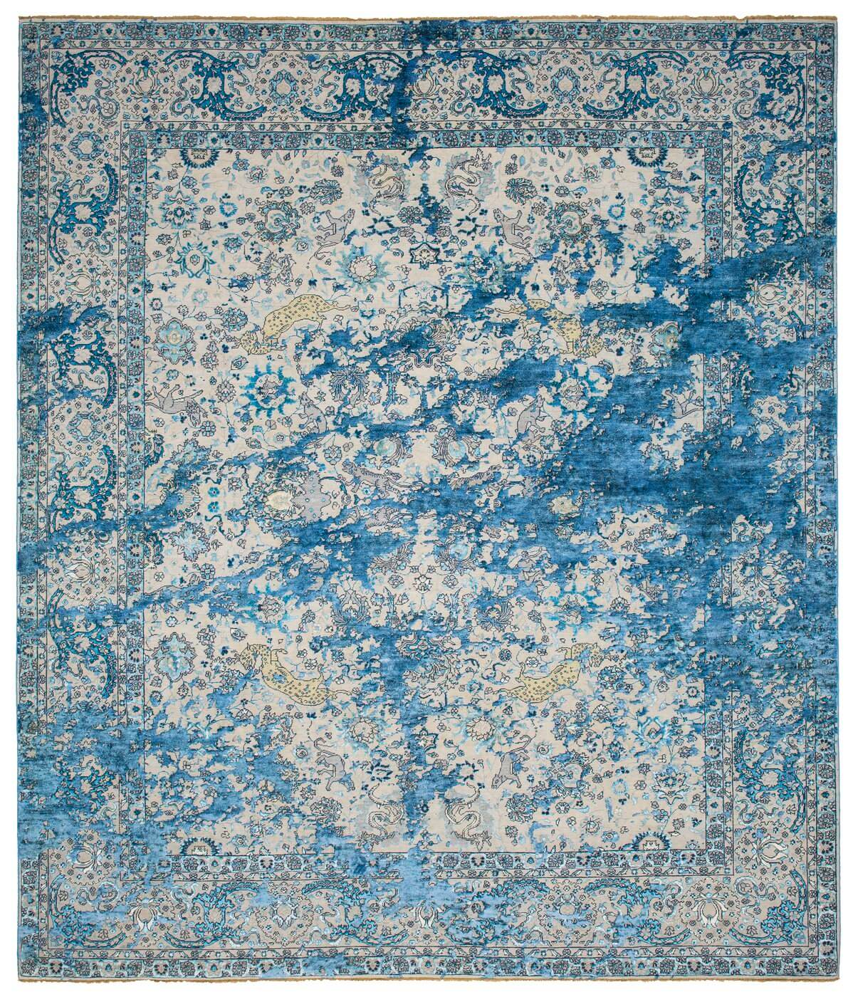 Faded effect Hand Knotted Vintage Rug